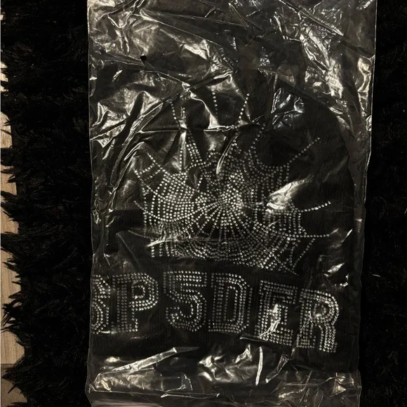 Spider Web Design Black Beanie